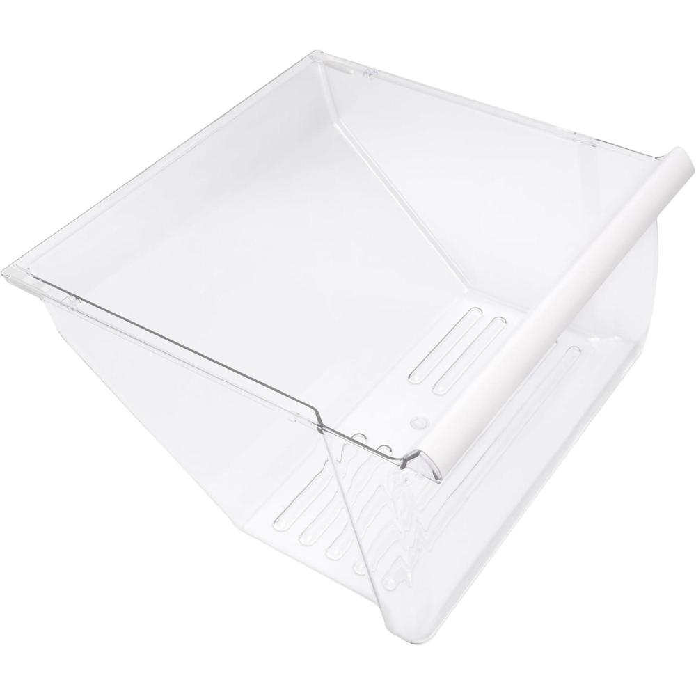 imageKojem 2188664 Crisper Drawer Bin Lower Replacement for WP2188664 Compatible with Whirlpool Kenmore Maytag Kitchenaid Refrigerator Clear Crisper Pan WWhite Handle PlasticPS