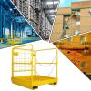imageECOTRIC 36x36 Forklift Cage 1200 LBS Capacity Work Platform Safety Cage Collapsible Lift Basket Aerial Rails Heavy Duty Steel Construction Fold Down Design Yellow