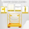 imageECOTRIC 36x36 Forklift Cage 1200 LBS Capacity Work Platform Safety Cage Collapsible Lift Basket Aerial Rails Heavy Duty Steel Construction Fold Down Design Yellow