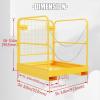 imageECOTRIC 36x36 Forklift Cage 1200 LBS Capacity Work Platform Safety Cage Collapsible Lift Basket Aerial Rails Heavy Duty Steel Construction Fold Down Design Yellow