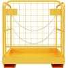 imageECOTRIC 36x36 Forklift Cage 1200 LBS Capacity Work Platform Safety Cage Collapsible Lift Basket Aerial Rails Heavy Duty Steel Construction Fold Down Design Yellow