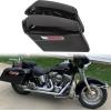 imageECOTRIC 5 Extended Saddlebags wspeaker lids Compatible with 19932013 Harley Davidson Road King Glide Electra Street Glide All Touring Models Stretched Hard Saddle BagsNot Applicable