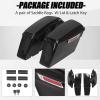 imageECOTRIC 5 Extended Saddlebags wspeaker lids Compatible with 19932013 Harley Davidson Road King Glide Electra Street Glide All Touring Models Stretched Hard Saddle BagsNot Applicable