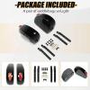 imageECOTRIC 5 Extended Saddlebags wspeaker lids Compatible with 19932013 Harley Davidson Road King Glide Electra Street Glide All Touring Models Stretched Hard Saddle BagsBlack