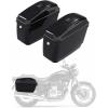 imageECOTRIC 5 Extended Saddlebags wspeaker lids Compatible with 19932013 Harley Davidson Road King Glide Electra Street Glide All Touring Models Stretched Hard Saddle BagsBlack
