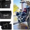 imageECOTRIC 5 Extended Saddlebags wspeaker lids Compatible with 19932013 Harley Davidson Road King Glide Electra Street Glide All Touring Models Stretched Hard Saddle BagsBlack