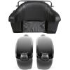 imageECOTRIC 5 Extended Saddlebags wspeaker lids Compatible with 19932013 Harley Davidson Road King Glide Electra Street Glide All Touring Models Stretched Hard Saddle BagsBlack