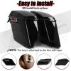 imageECOTRIC 5 Extended Saddlebags wspeaker lids Compatible with 19932013 Harley Davidson Road King Glide Electra Street Glide All Touring Models Stretched Hard Saddle BagsNot Applicable