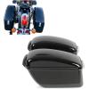 imageECOTRIC 5 Extended Saddlebags wspeaker lids Compatible with 19932013 Harley Davidson Road King Glide Electra Street Glide All Touring Models Stretched Hard Saddle BagsBlack