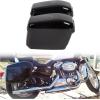 imageECOTRIC 5 Extended Saddlebags wspeaker lids Compatible with 19932013 Harley Davidson Road King Glide Electra Street Glide All Touring Models Stretched Hard Saddle BagsBlack