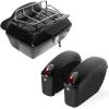 imageECOTRIC 5 Extended Saddlebags wspeaker lids Compatible with 19932013 Harley Davidson Road King Glide Electra Street Glide All Touring Models Stretched Hard Saddle BagsBlack