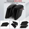 imageECOTRIC 5 Extended Saddlebags wspeaker lids Compatible with 19932013 Harley Davidson Road King Glide Electra Street Glide All Touring Models Stretched Hard Saddle BagsNot Applicable