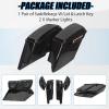 imageECOTRIC 5 Extended Saddlebags wspeaker lids Compatible with 19932013 Harley Davidson Road King Glide Electra Street Glide All Touring Models Stretched Hard Saddle BagsNot Applicable