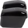 imageECOTRIC 5 Extended Saddlebags wspeaker lids Compatible with 19932013 Harley Davidson Road King Glide Electra Street Glide All Touring Models Stretched Hard Saddle BagsBlack