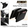 imageECOTRIC 5 Extended Stretched Saddle bag WLatch Compatible with 20142024 Harley Touring FLT FLHT FLHTCU FLHRC Road King Road Glide Street Glide Electra Glide UltraClassicBlack