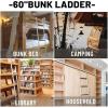 imageECOTRIC 60quot Bunk Bed Ladder Compatible with RV Mount Boarding WHook ampamp Rubber Foot Pads Camper Travel Trailer Bed Step 4 AntiSlip Step Aluminum Portable Safety Home