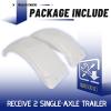imageECOTRIC 8quot12quot Set of Two SingleAxle Trailer Fenders Wheels Tire Top Step Skirt Boat