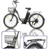 imageECOTRIC Citycruiser Electric Bike 26quot E Bike 350W Motor Bicycles Removable 36V 10AH Lithium Battery Commute StepThrough Ebike Moped for Adults with Basket Shimano 7 Speed GearsBlackPattern B