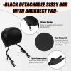 imageECOTRIC Detachable Passenger Backrest Quick Release 2up Sissy Bar Compatible with Harley Davidson Touring 20092024 Street Glide Road King Road Glide Electra Glide Ultra Limited FLHR FLHX FLHT FLTRBlack Sissy Bar