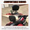 imageECOTRIC Detachable Passenger Backrest Quick Release 2up Sissy Bar Compatible with Harley Davidson Touring 20092024 Street Glide Road King Road Glide Electra Glide Ultra Limited FLHR FLHX FLHT FLTRBlack Sissy Bar