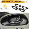 imageECOTRIC Door Handle Inside Trim Bezels Compatible with 20022009 Chevrolet Trailblazer Pair Driver Passenger RH LH Black Left Right Set2 Pairs