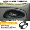imageECOTRIC Door Handle Inside Trim Bezels Compatible with 20022009 Chevrolet Trailblazer Pair Driver Passenger RH LH Black Left Right SetPair