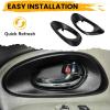 imageECOTRIC Door Handle Inside Trim Bezels Compatible with 20022009 Chevrolet Trailblazer Pair Driver Passenger RH LH Black Left Right SetPair