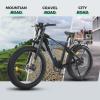 imageECOTRIC Explorer Electric Bike Ebike Mountain Bicycle 26quot 750W Motor 48V 13AH Lithium Battery Fat Tire 40MPH Full Suspension Throttle ampamp Pedal Assist for Adults  90 PreAssembled