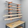 imageECOTRIC Lumber Rack Wall Mount Wood Organizer Lumber Organizer  Heavy Duty Metal 6 Levels Shelf Lumber Storage Rack Max 600 Lbs 1 Pack Indoor ampamp Outdoor Use  Orange1 Pair