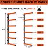 imageECOTRIC Lumber Rack Wall Mount Wood Organizer Lumber Organizer  Heavy Duty Metal 6 Levels Shelf Lumber Storage Rack Max 600 Lbs 1 Pack Indoor ampamp Outdoor Use  Orange6 Pair