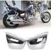imageECOTRIC Motorcycle Pair Black Panel Battery Cover Fairing Compatible with 1984Up Yamaha XV 700 750 1000 1100 Virago Battery Side Fairing Cover Protection Left ampamp Right Side  2 PackagesChrome