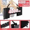 imageECOTRIC Pair Skid Steer Quick Tach Attach Conversion Adapter Weld on Quick Attachment Plate Bobtach Kubota Latch Box Plate Weld On QTK Tractor Universal Front AttachmentBlack Adjustable Adapter