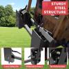 imageECOTRIC Pair Skid Steer Quick Tach Attach Conversion Adapter Weld on Quick Attachment Plate Bobtach Kubota Latch Box Plate Weld On QTK Tractor Universal Front AttachmentBlack Conversion Adapter