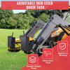imageECOTRIC Pair Skid Steer Quick Tach Attach Conversion Adapter Weld on Quick Attachment Plate Bobtach Kubota Latch Box Plate Weld On QTK Tractor Universal Front AttachmentBlack Adjustable Adapter