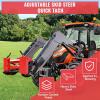 imageECOTRIC Pair Skid Steer Quick Tach Attach Conversion Adapter Weld on Quick Attachment Plate Bobtach Kubota Latch Box Plate Weld On QTK Tractor Universal Front AttachmentRed Adjustable Adapter