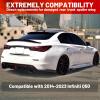 imageECOTRIC Rear Trunk Duckbill Spoiler Wing Compatible with 20142024 Infiniti Q50 Carbon Fiber Printing Spoiler H Style Duckbill