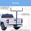 imageECOTRIC Truck Bed Extender Pickup Truck Bed Hitch Mount Extension Rack SUV Lumber Ladder Canoe Boat Kayak Long Pipes wFlag 750lbs Capacity