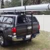 imageECOTRIC Truck Bed Extender Pickup Truck Bed Hitch Mount Extension Rack SUV Lumber Ladder Canoe Boat Kayak Long Pipes wFlag 750lbs Capacity