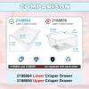 imageKojem 2188664 Crisper Drawer Bin Lower Replacement for WP2188664 Compatible with Whirlpool Kenmore Maytag Kitchenaid Refrigerator Clear Crisper Pan WWhite Handle PlasticPS