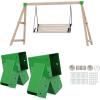 imageECOTRIC 2 Pcs AFrame Swing Set Bracket Heavy Duty Steel Green wMounting Hardware 2 Brackets for 2 4quot x 4quot Legs ampamp 1 4quot x 6quot Beam1 Set