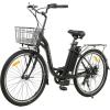 imageECOTRIC Citycruiser Electric Bike 26quot E Bike 350W Motor Bicycles Removable 36V 10AH Lithium Battery Commute StepThrough Ebike Moped for Adults with Basket Shimano 7 Speed GearsBlackPattern B