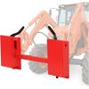 imageECOTRIC Pair Skid Steer Quick Tach Attach Conversion Adapter Weld on Quick Attachment Plate Bobtach Kubota Latch Box Plate Weld On QTK Tractor Universal Front AttachmentRed Adjustable Adapter
