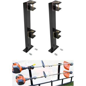 imageECOTRIC 3 Place Weed Eater Rack Carrier Mount On Landscape Truck Trailer Enclosed Trimmer Rack Holder wLock Pair Steel Lockable2 NonLocking Positions