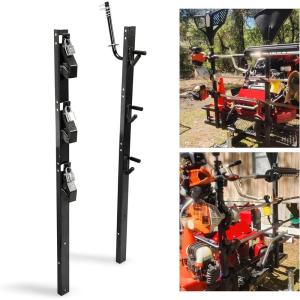 imageECOTRIC 3 Place Weed Eater Rack Carrier Mount On Landscape Truck Trailer Enclosed Trimmer Rack Holder wLock Pair Steel Lockable3 Locking Positions