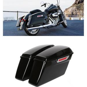 imageECOTRIC 5 Extended Stretched Saddle bag WLatch Compatible with 20142024 Harley Touring FLT FLHT FLHTCU FLHRC Road King Road Glide Street Glide Electra Glide UltraClassicBlack