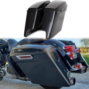 imageECOTRIC 5 Extended Stretched Saddlebags Unpainted Compatible with 2014later Harley Touring FLT FLHT FLHTCU FLHRC Road King Road Glide Street Glide Electra Glide UltraClassic WO Hardware