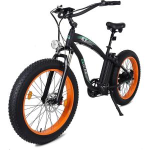 imageECOTRIC Coolboy Electric Bike 26quot Fat Tire 750W Electric Mountain Bike 48V 125AH Removable Large Battery Adult Electric Bicycles Beach Snow Mountain Bike Hydraulic Brakes Dual Shock AbsorberOrange 750W UL Model