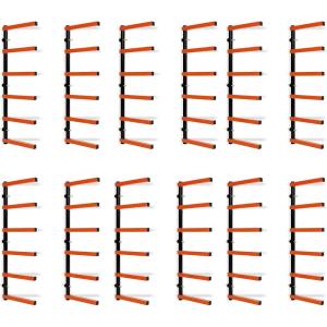 imageECOTRIC Lumber Rack Wall Mount Wood Organizer Lumber Organizer  Heavy Duty Metal 6 Levels Shelf Lumber Storage Rack Max 600 Lbs 1 Pack Indoor ampamp Outdoor Use  Orange6 Pair