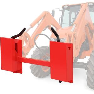 imageECOTRIC Pair Skid Steer Quick Tach Attach Conversion Adapter Weld on Quick Attachment Plate Bobtach Kubota Latch Box Plate Weld On QTK Tractor Universal Front AttachmentRed Adjustable Adapter