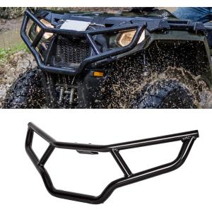 imageECOTRIC Rear Brush Guard Bumper Compatible with 20142023 Polaris Sportsman Touring 570 450 HO Replacement for 2879715 Black HeavyDuty Steel Back ProtectorFront